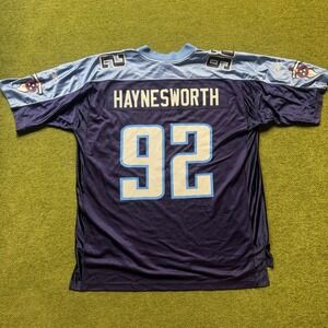 Reebok Tennessee Titans Albert Haynesworth #92 NFL Authentic Jersey Mens XL Blue